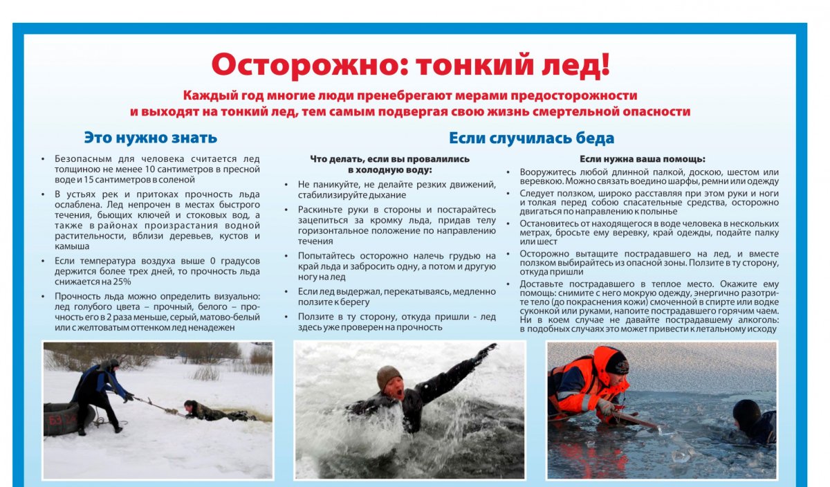 Зимой замерзшие водоёмы кажутся безопасными, но тонкий лёд таит в себе серьёзную опасность..